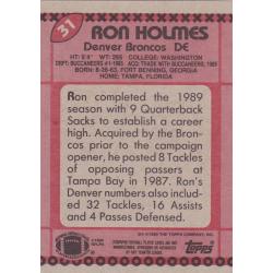 Ron Holmes #31 - Broncos 1990 Topps Football Trading Card