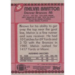Melvin Bratton #42 - Broncos 1990 Topps Football Trading Card
