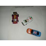 Assorted Toy Vehicle 3 Piece Racing Lot - Very Good