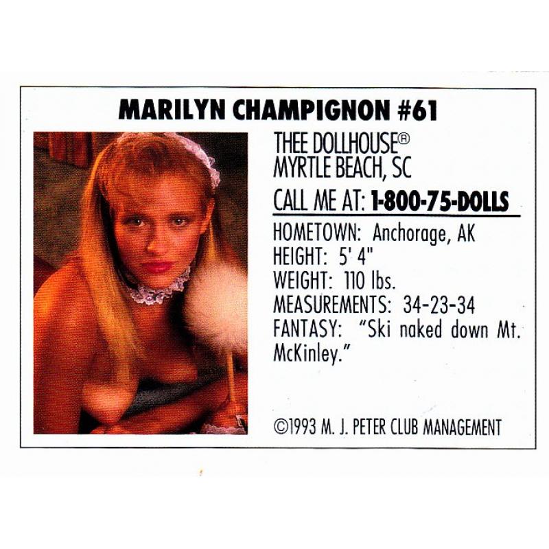 Marilyn Champignon #61 Dollhouse 1993 Adult Sexy Trading Card