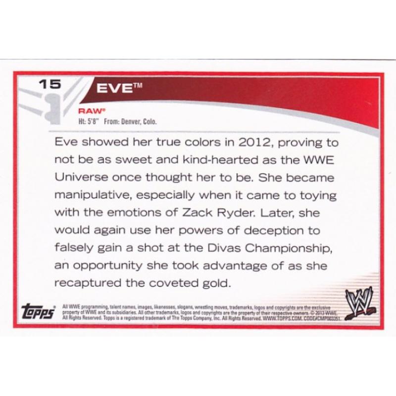 Eve #15 - Topps WWE 2013 Sexy Wrestling Trading Card