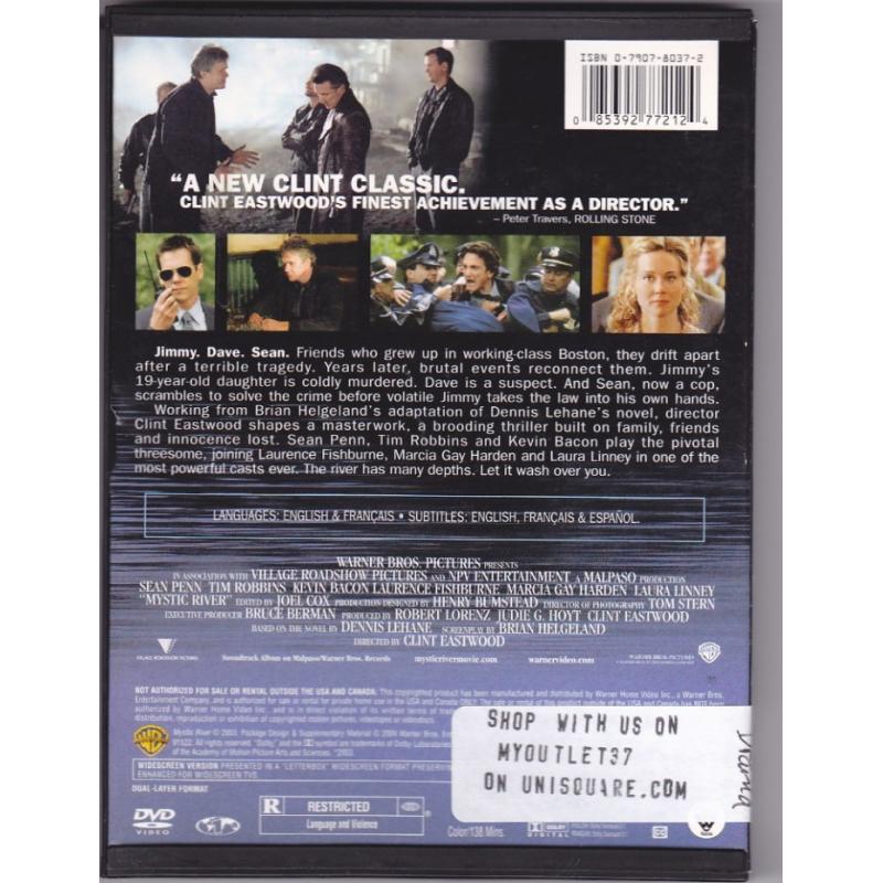 Mystic River DVD 2004 Widescreen - Very Good