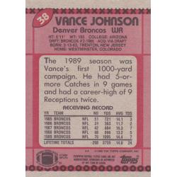 Vance Johnson #38 - Broncos 1990 Topps Football Trading Card