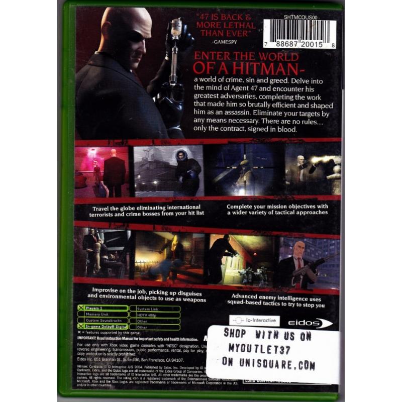 Hitman - Contracts - Microsoft Xbox 2004 Video Game - Complete - Very Good