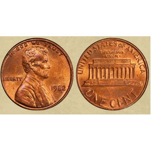 1982 one cent 1 adet Amerika parası