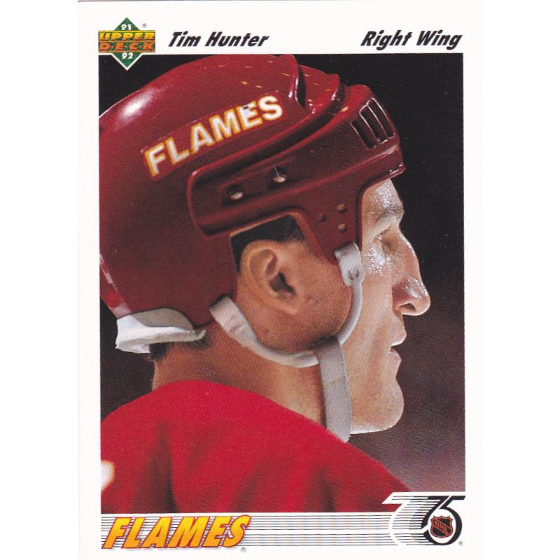 Tim Hunter #221 - Flames 1992 Upper Deck Hockey Trading Card