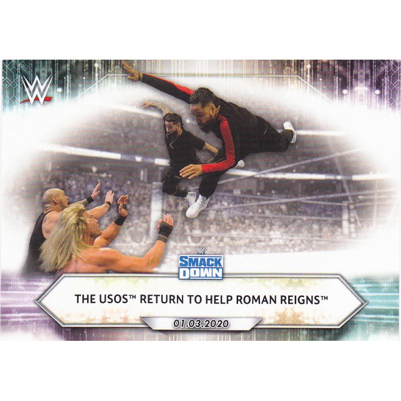 Usos return #3 - WWE Topps 2021 Wrestling Trading Card