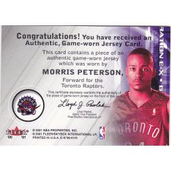 Morris Peterson #E-X - Raptors 2001 Fleer Patch Basketball Trading Card