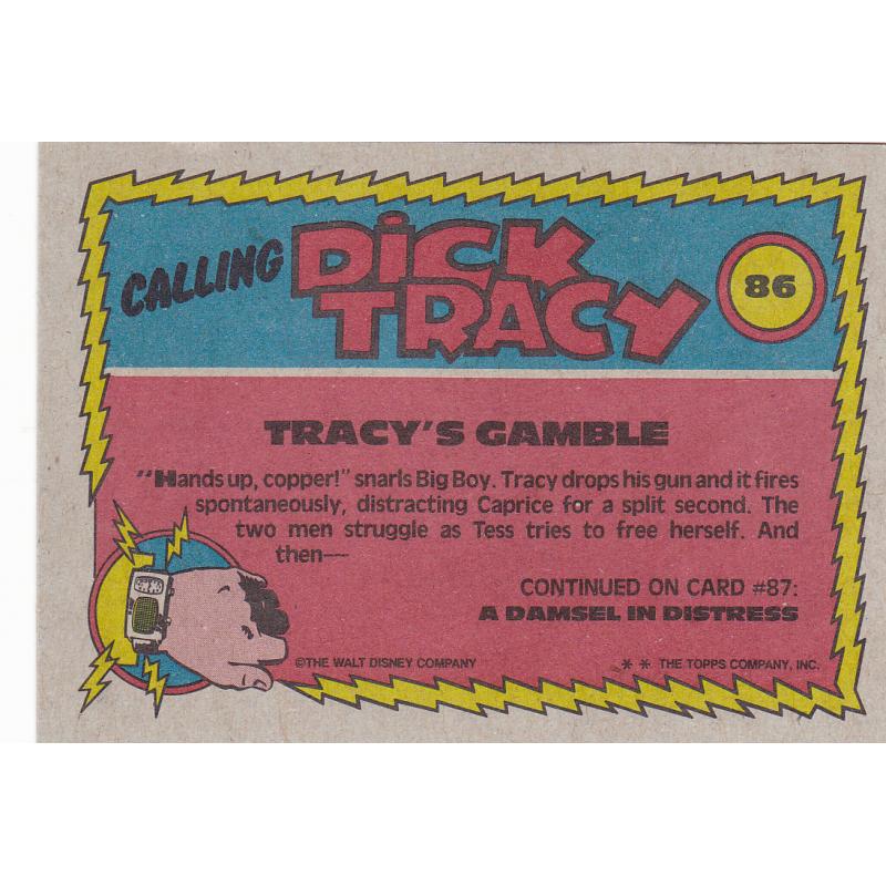 Tracy's Gamble #86 - Dick Tracy 1990 Trading Card