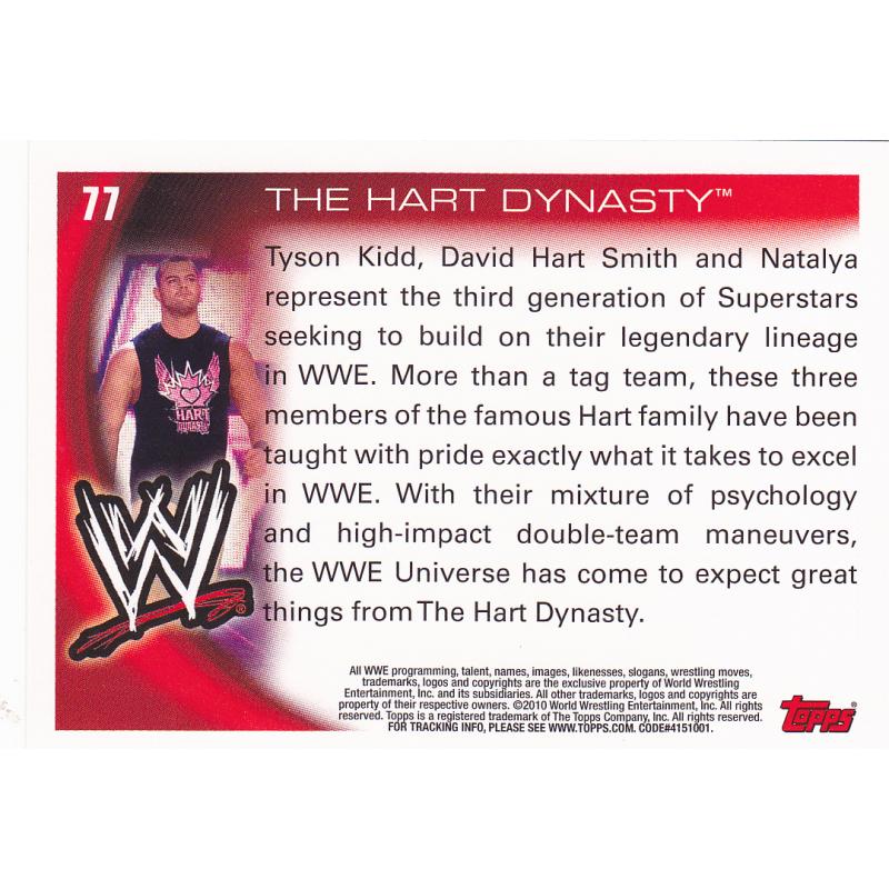Hart Dynasty #77 - WWE 2010 Topps Wrestling Trading Card