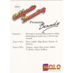 Brandy #P61 California Dreaming 1991 Adult Sexy Trading Card