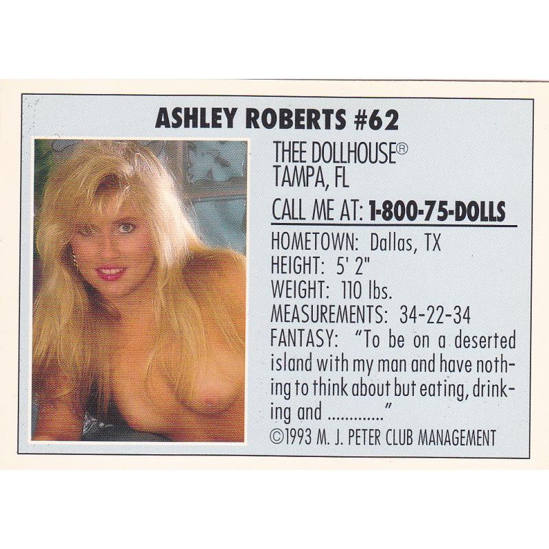 Ashley Roberts #62 Dollhouse 1993 Adult Sexy Trading Card