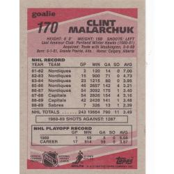 Clint Malarchuk #170 - Sabres 1989 Topps Hockey Trading Card