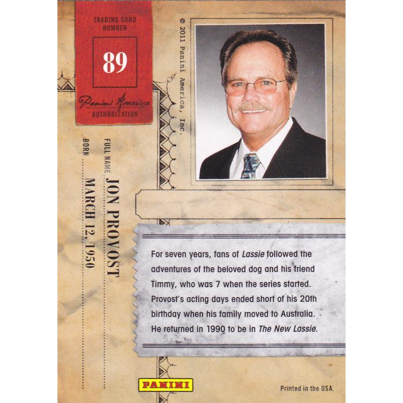 Jon Provost #89 - Panini Americana 2011 Trading Card