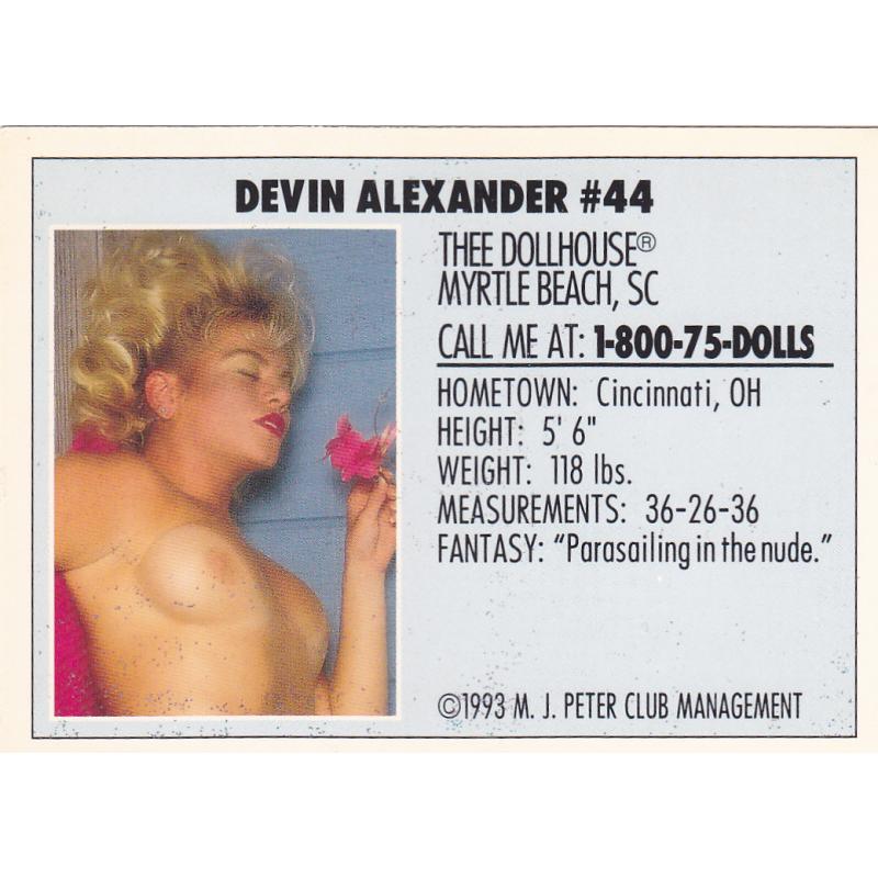 Devin Alexander #44 Dollhouse 1993 Adult Sexy Trading Card
