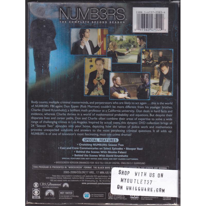 Numb3rs - Complete 2nd Season 2007 DVD 6-Disc Set - Very Good