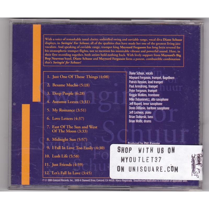 Swingin' for Schuur by Diane Schuur CD 2001 - Very Good