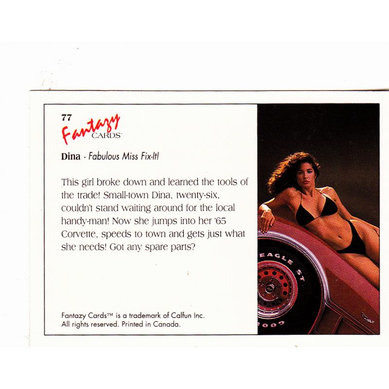 Dina #77 - Fantazy 1992 Sexy Trading Card