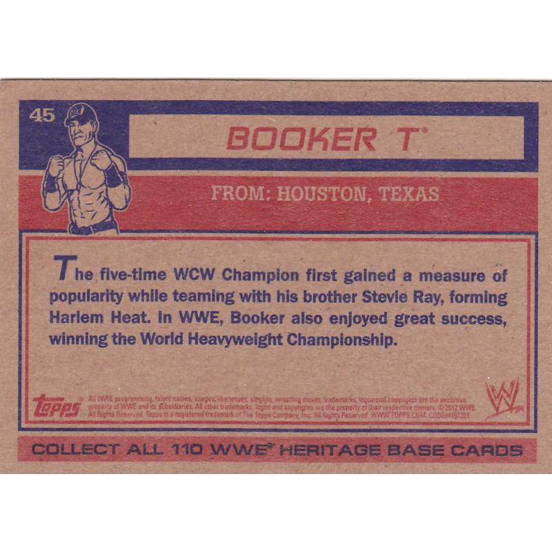 Booker T #45 - WWE Topps 2012 Wrestling Trading Card