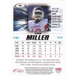 Von Miller #40 - Broncos 2011 Sage Hit Rookie Football Trading Card