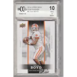 Tajh Boyd #8 - Graded Rookie - BCCG 10 MINT - 2014 UD Football Card