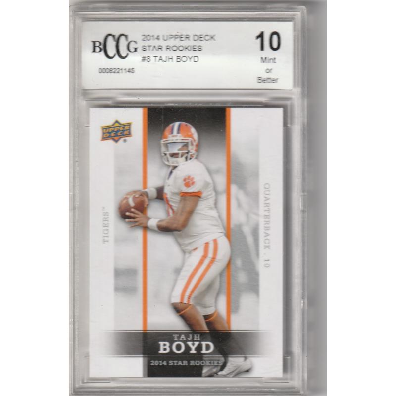 Tajh Boyd #8 - Graded Rookie - BCCG 10 MINT - 2014 UD Football Card