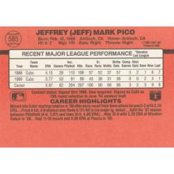 Jeff Pico #585 - Cubs 1990 Donruss Baseball Trading Card