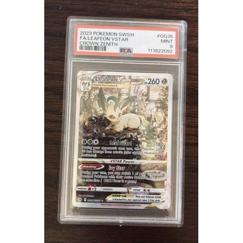 Leafeon VSTAR GG35/GG70 SWSH: Crown Zenith Galarian Gallery Holo PSA 9