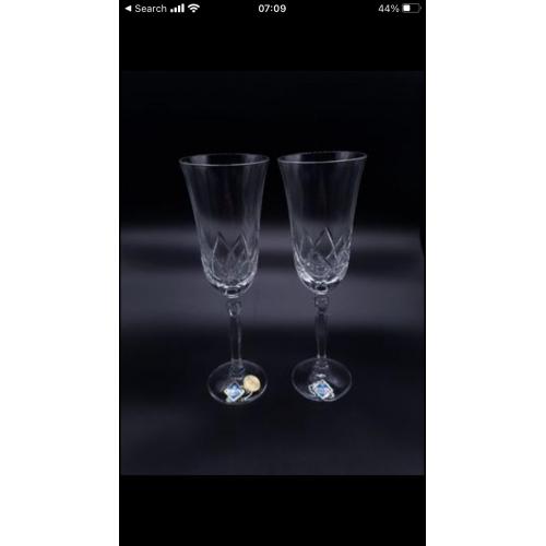 100+ Pieces Bohemia Crystal flutes - 2 packs