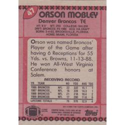 Orson Mobley #47 - Broncos 1990 Topps Football Trading Card