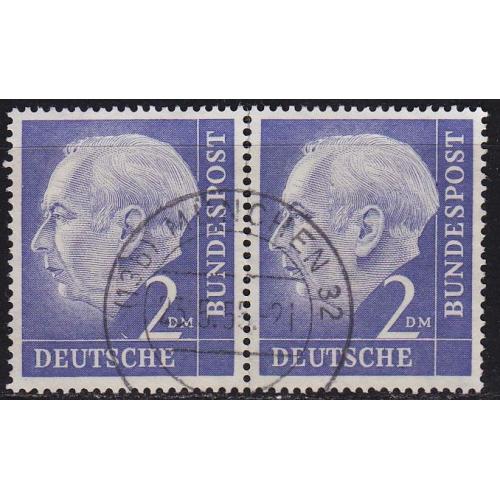 GERMANY BUND [1954] MiNr 0195 2er ( O/used ) [01]