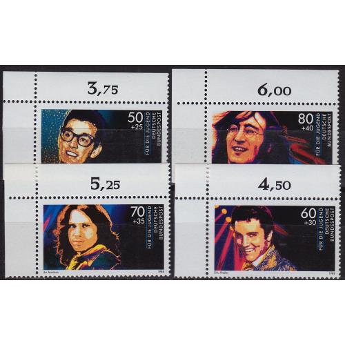 GERMANY BUND [1988] MiNr 1360-63 ( **/mnh ) [02] Musik Eckrand