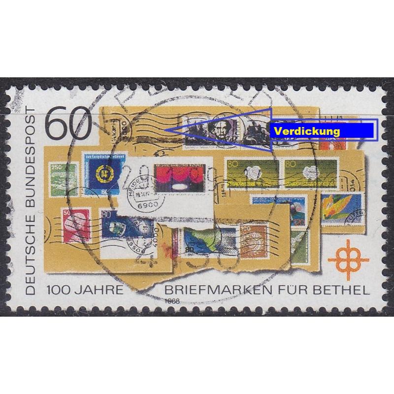 GERMANY BUND [1988] MiNr 1395 F3 IV ( O/used ) [01] Plattenfehler