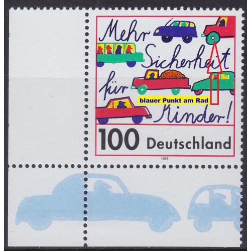 GERMANY BUND [1997] MiNr 1897 F6 ( **/mnh ) Plattenfehler