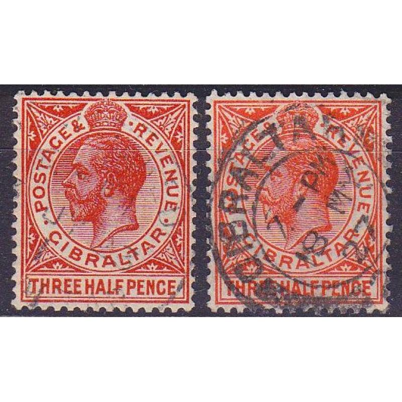 GIBRALTAR [1921] MiNr 0078 a, b ( O/used )