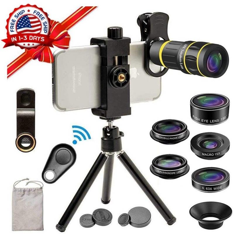Telescope for iPhone Samsung Sony LG cell phone with 18X lens set kit