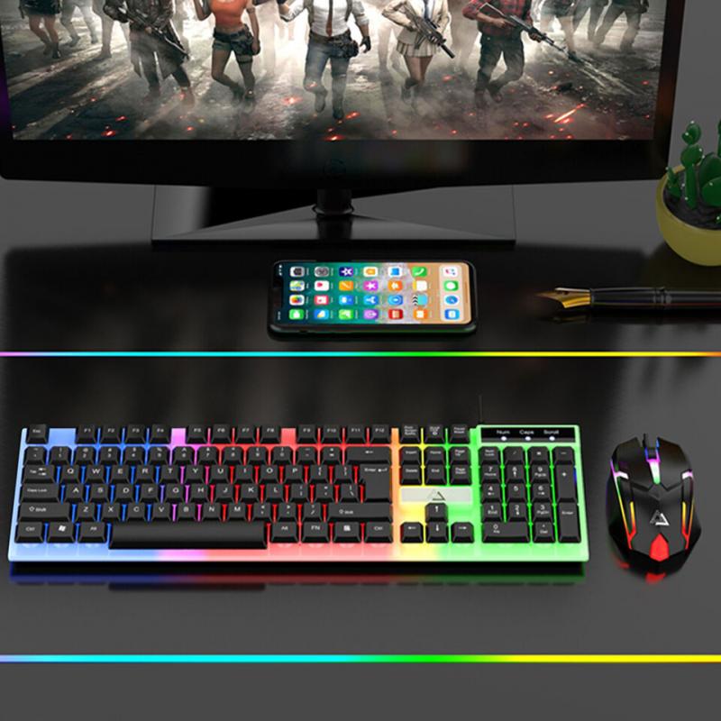 Computer Gaming Mouse and Keyboard Mechanical Feel RGB Led Light Backlit