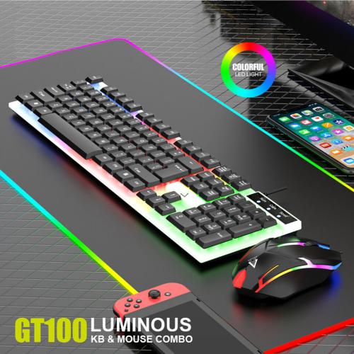 Computer Gaming Mouse and Keyboard Mechanical Feel RGB Led Light Backlit