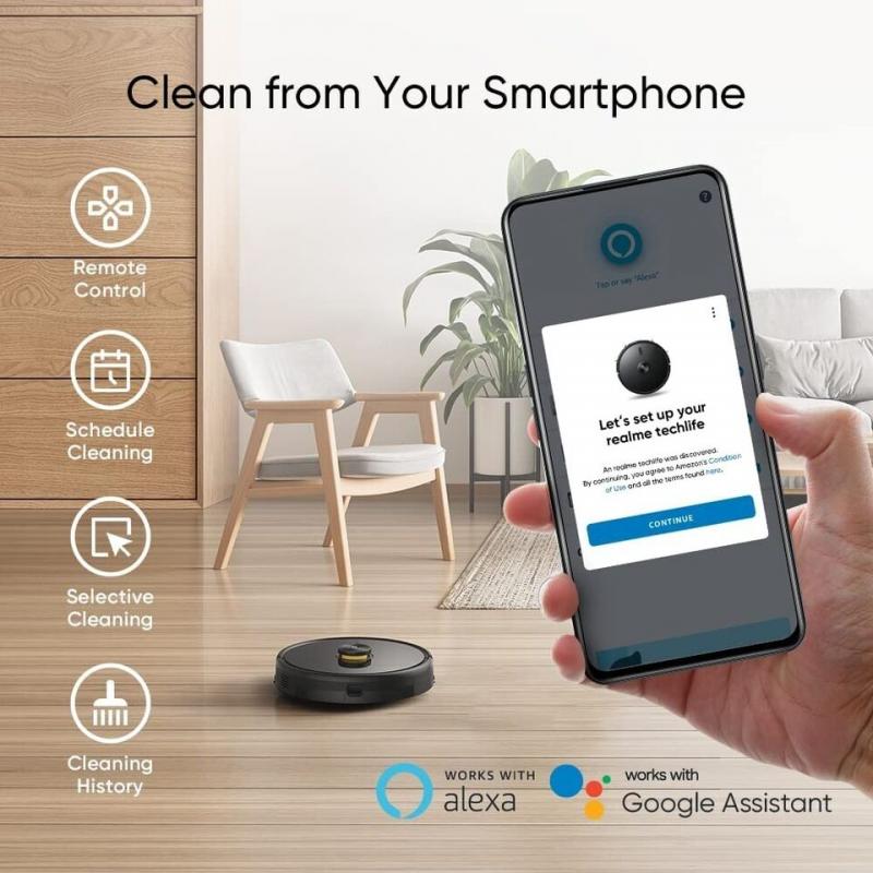 realme Robot Vacuum Cleaner Lidar Navigation and Mapping Technology w/ Phone app