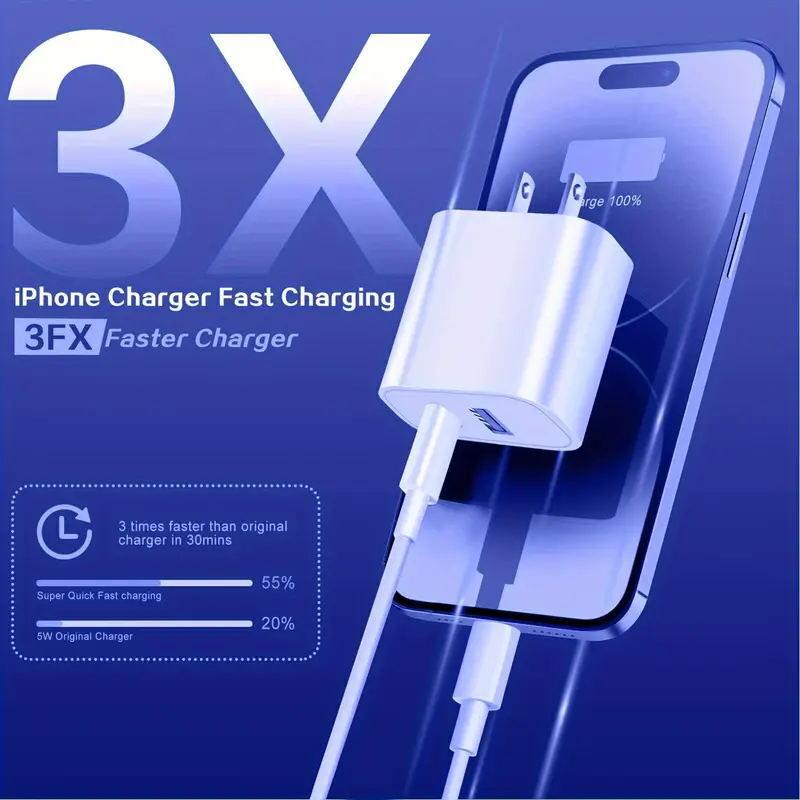 For iPhone 14 13 12 11 XR 8 20W Fast Charger Block USB Type C Wall Power Adapter