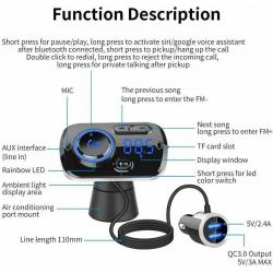 Handsfree Bluetooth FM Transmitter Wireless Radio Adapter Car Kit Mp3 Player USB