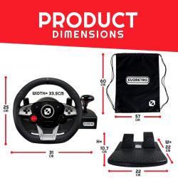 FURY GT-EV3 Racing Wheel and Pedals for PC, PS4, and Nintendo Switch Games