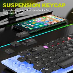 Computer Desktop Gaming Keyboard and Mouse Mechanical Feel Led Light Backlit USA