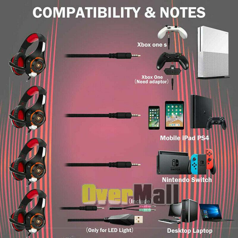 Stereo Gaming Headphones For Xbox Laptop PC Gaming Headphones With Mic