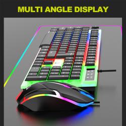 Computer Desktop Gaming Keyboard and Mouse Mechanical Feel Led Light Backlit USA