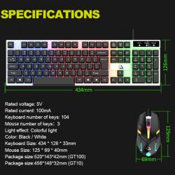 Computer Desktop Gaming Keyboard and Mouse Mechanical Feel Led Light Backlit USA