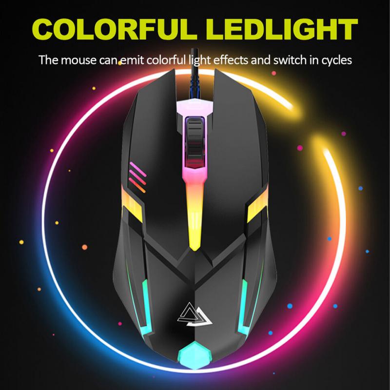 Computer Desktop Gaming Keyboard and Mouse Mechanical Feel Led Light Backlit USA